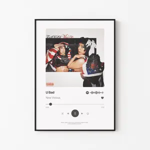 [Sale Up To 40%] [Unframe] Nine Vicious "U Bad" Poster, Underground Rap Wall Art, Internet Music Aesthetic Decor, Modern Song Artwork, Music Room Decor, Gift for Fans