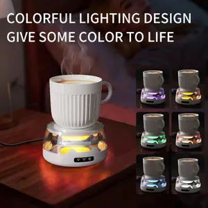 Heating Cup Pad, 6 Color LED Night Light Constant Temperature Coffee Mug Heater, 4 Temperature Control, Auto Heating Function, Multifunction, Coffee Equipment