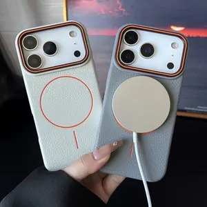 1PC Matte Leather Texture MagSafe Phone Case, Anti-Scratch Camera Protector, for iPhone 12 13 14 15 16 17 Pro Max & iPhone Air &iPhone 17 Phone Case, Shockproof Protective, Perfect Gift for Men & Women.