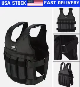 Exercise Weighted Vest Fitness Training Workout Sport 110lbs Weighted Adjustable