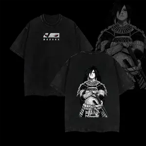 Uchiha Madara x Naruto Anime Double Printed Washed Tee Unisex Oversize Anime Manga Lightweight Cotton T-Shirt, Gift For Anime Fan Lover , Madara Fan , Madara Shirt , Naruto Merch