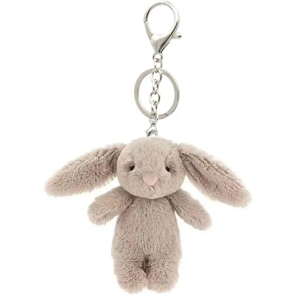 Cute Bunny Plush Keychain - 3.5 in Mini Soft Animal Backpack Accessory, Women's Purse Charm Pendant, Ideal for Birthday Gifts
