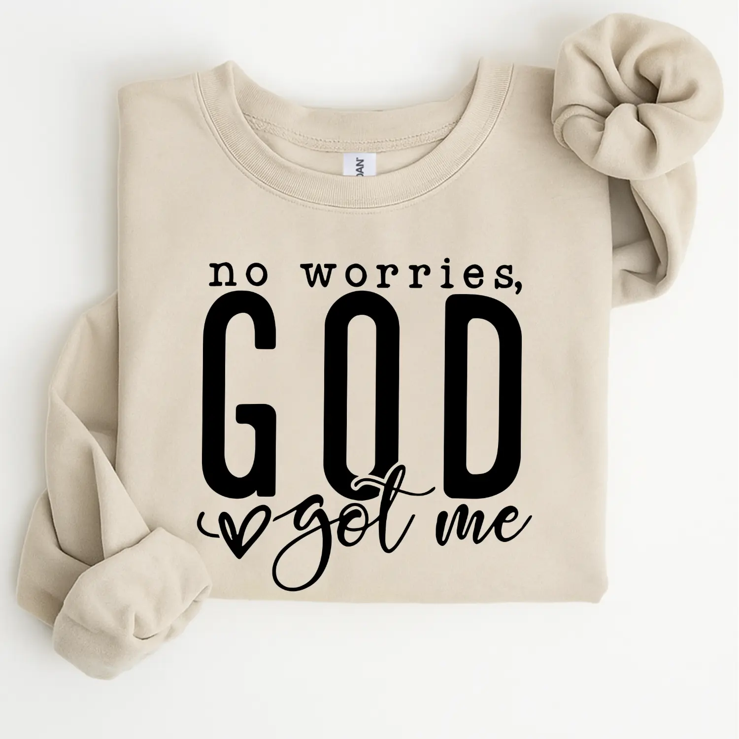 No Worries God Got Me Sweatshirt, Christian Faith Crewneck, Inspirational Jesus Graphic Pullover, Religious Streetwear Cozy Apparel