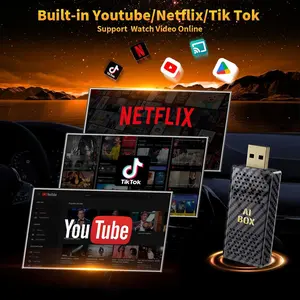【FIFA World Cup 2026】Yurnlv Mini AI Box - Streaming Netflix/Youtube/Tiktok to your car! 4 in 1 Wireless CarPlay and Android Auto Adapter suitable for Factory wired CarPlay Cars