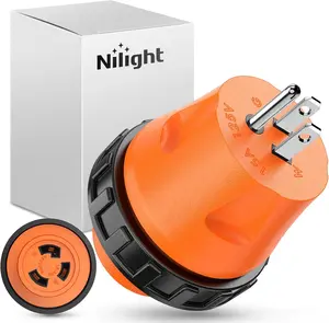 Nilight 15 Amp to 30Amp RV Power Adapter 110 Volt Twist Locking Connector 5-15P to L5-30R 15A Male Plug to 30A Female Receptacle for Generator Camper Electrical Converter