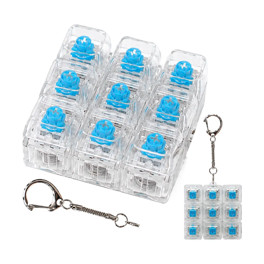 9-Hole Keyboard Fidget Toy forAdults Fidget Keyboard Clicker Toywith LED Lights Keychain StressRelief for Anxiety Decompression