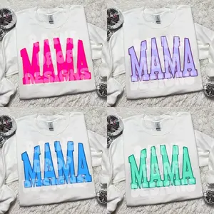 Mama • Sweatshirt Bright Colorful Pink Blue Purple Mint Green Crew Neck Comfortable  Tops Unisex
