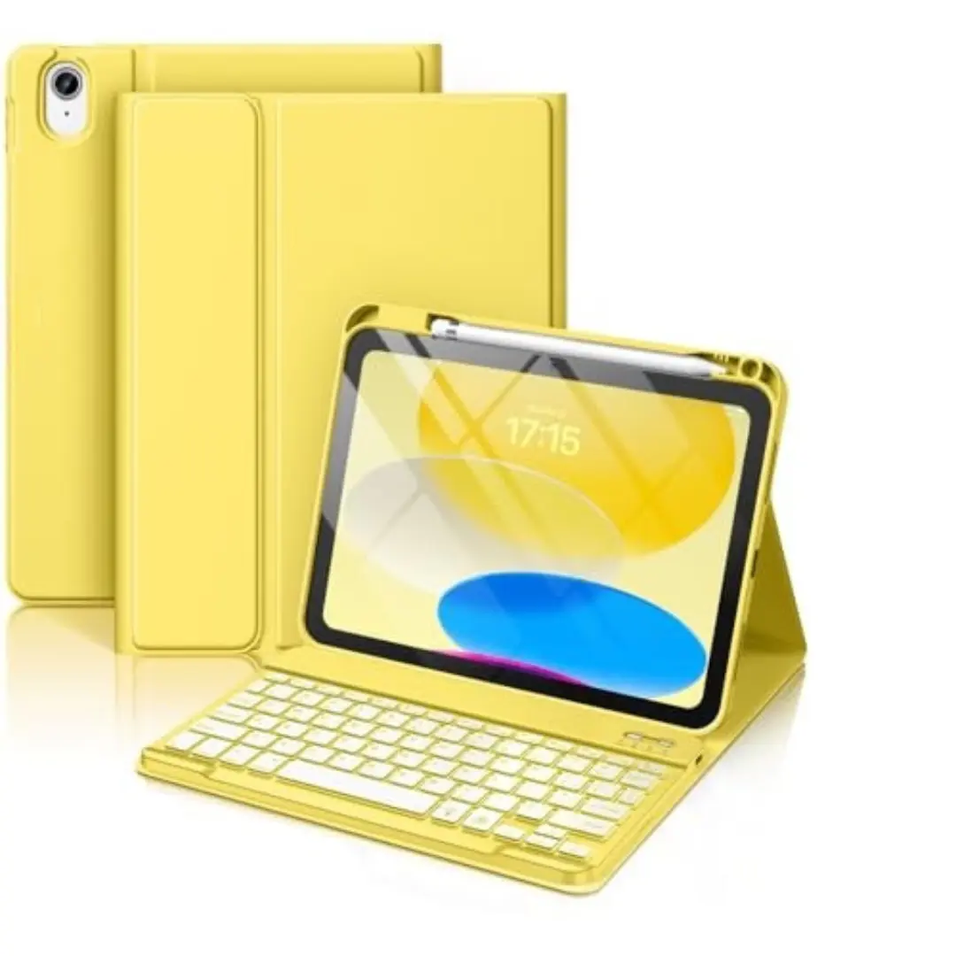 iPad 11th 10th Generation Case with Keyboard - iPad Protection Case Come With Wireless Detachable Folio Keyboard Cover with Pencil Holder