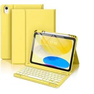 iPad 11th 10th Generation Case with Keyboard - iPad Protection Case Come With Wireless Detachable Folio Keyboard Cover with Pencil Holder