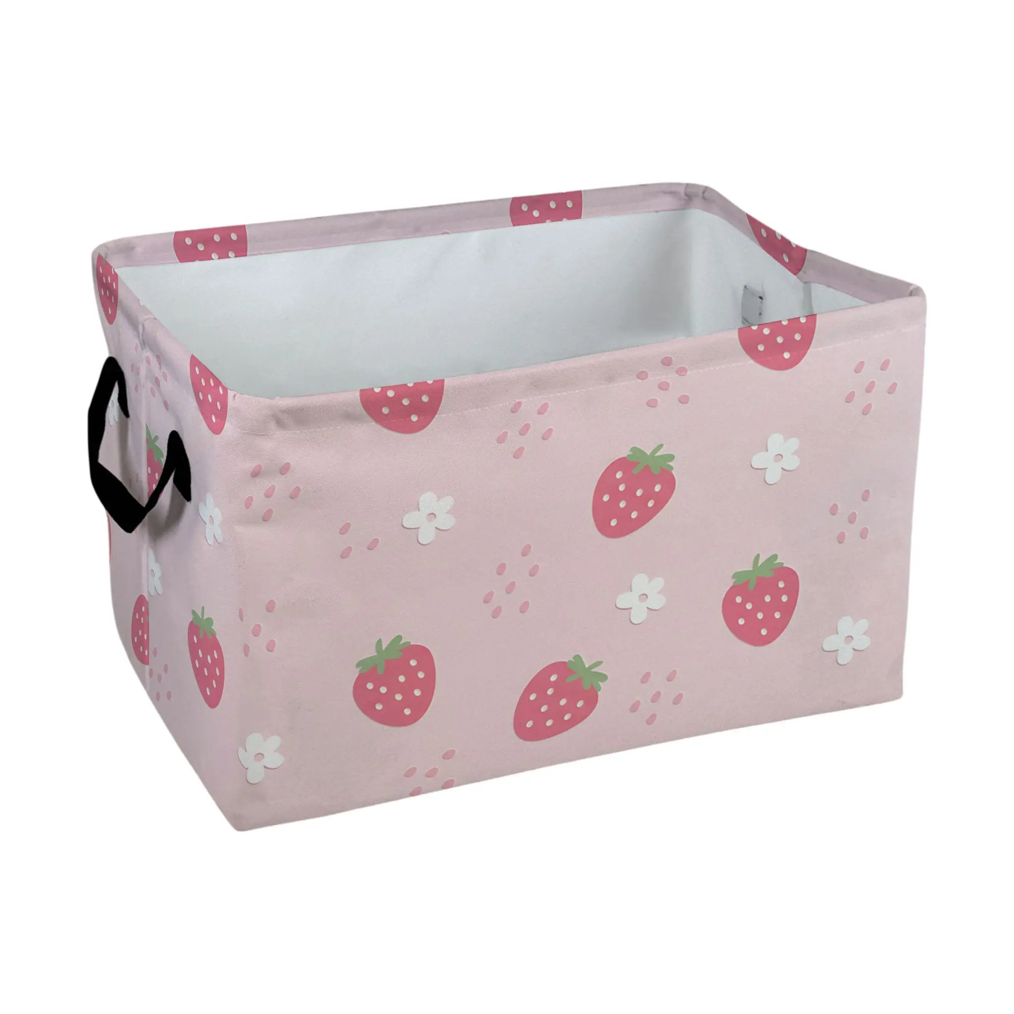 Cute Strawberry Floral Pattern Storage Baskets Storage Boxes Home Decor Storage Clothes Organization And Storage Home Decor Storage Holiday Gifts, Shelf Baskets, Organizer for Clothes, Toys, Books, Pet Lovers Home Decor, Laundry Basket
