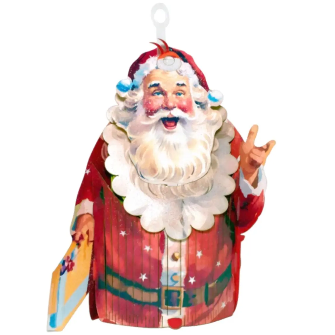 3D Pop Up Santa Claus Christmas Ornament Card • Handmade Paper Holiday Gift. No.68