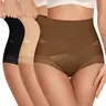 Morelect Women's High-Rise Cross-Over Shaping Lace-Trim Briefs - High Rise Panties, Underwear for Women, Tummy Control Things, Lace-Trim Elegance, Lightweight, Breathable, Anti-Roll Band, 1/3/4 Packs, Solid Everyday Wear (Do Not Dry Clean)