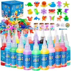 JoySpot Magic Water Elf Toy Kit with Gift Box, Aqua Fairy Water Gel kit, 18 Molds 20 colored Gel, Non-toxic and safe For Water elf squishes and Imaginative Play, Teach children color coordination, Birthday Gifts, Party Favors, Valentine's Gift, Water Pets