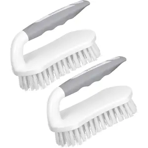 Scrub Brush, Heavy-Duty Scrub Brushes for Cleaning with Stiff Bristles Cleaning Brush for Shower, Bathroom, Carpet, Kitchen and Bathtub Scrubber - 2 Pack