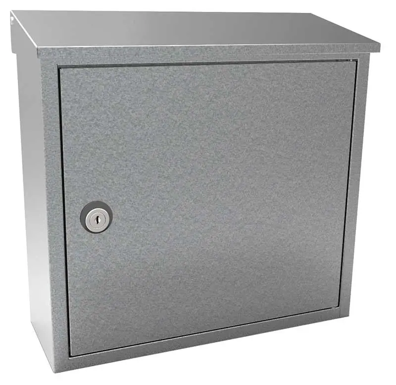 QualArc Allux 400 Top-Loading Locking Rectangular Outdoor Mailbox, Wall-Mounted Galvanized Steel Mailbox for Home Improvement, Outdoor Mail