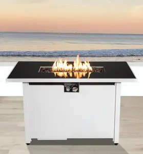 YYDS 25 H x 42 W Steel Outdoor Fire Pit Table with Lid