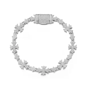 【#B431】Four Pointed Star Element Cross Bracelet UCCIYO  Lab-Created Moissanite Chain Bracelet S925 Sterling Silver