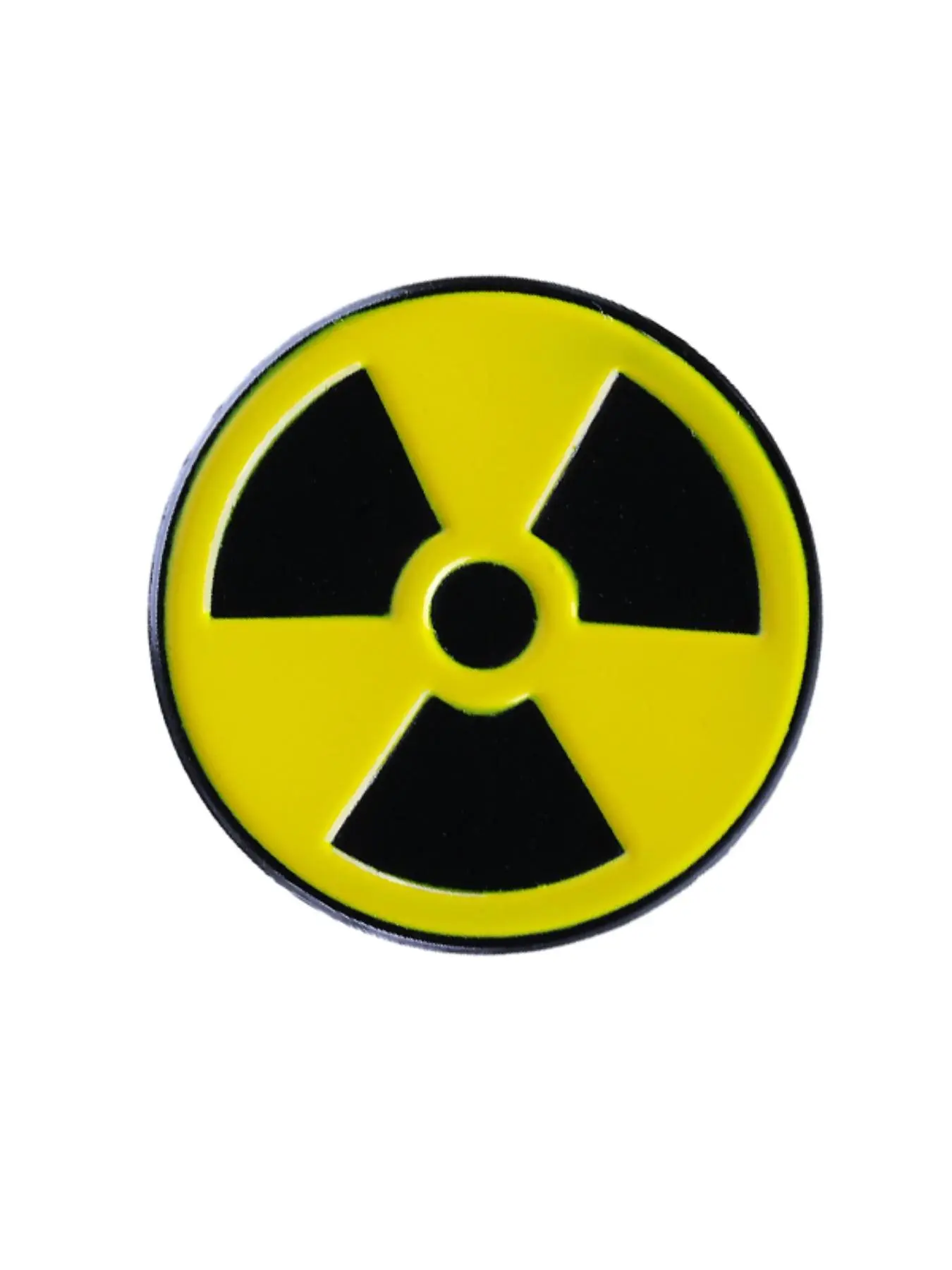 Unisex Radiation Symbol Design Round Shaped Brooch Clip, Vibrant Enamel Pin Suitable for Backpacks, Jeans, Scarves, Hats Decoration Fixed Buckle, Casual Alloy Accessory for Men & Women, Men Accessories, Brooch Pins