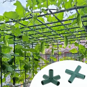 Aozey Store 3 Pcs Set Plastic Greenhouse Frame Connector 4-way & 5-way Brackets for Secure Vine Gardening Pillar Connector Plant Bracket Garden Tools Non-toxic Odor-free