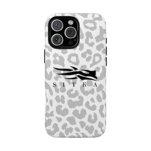 SITKA white snow Leopard Tough 2-piece phone cases, iphone 16 15 14 13 12 11