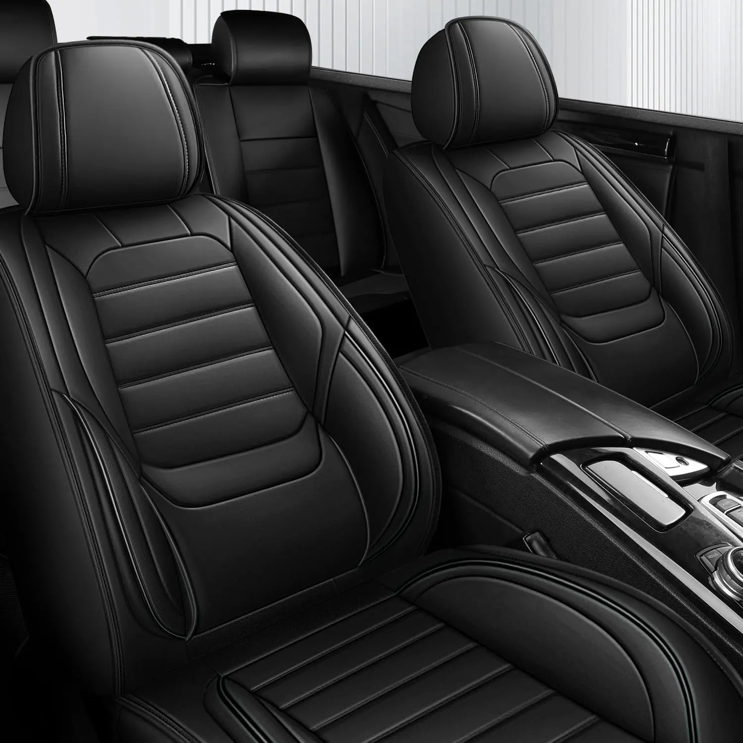 Car Seat Covers For Jeep Cherokee/Compass/Gladiator/Grand Cherokee/Renegade/Liberty/Wrangler JK JKU JL JLU, Stylish Nappa Leather Car Seat Cover For Car Full Set 5-Seats, Waterproof Breathable Anti-Slip Comfort Car Seat Protector, Vehicle Seat Covers