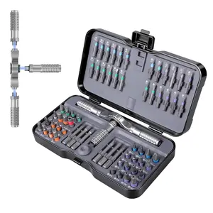 SummerVibes Screwdriver Set 66 in 1 Magnetic Ratchet with Precision Bits–Ideal for Home Repairs, DIY Projects,and Electronics–Ergonomic Rotatable Ratchet Handle and Storage Case–Holiday Gift
