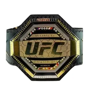 UFC Legacy Championship Title Belt 2mm Brass Gold Adult Size with UFC Logo & World Champion Badges for Authenticity