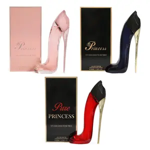 Women's Perfume Bundle - Princess High Heels Pink and Princess High Heels Black and Pure Red & Black - Spray Perfume Eau de Parfum for Women 85ml/2.9fl.oz. each