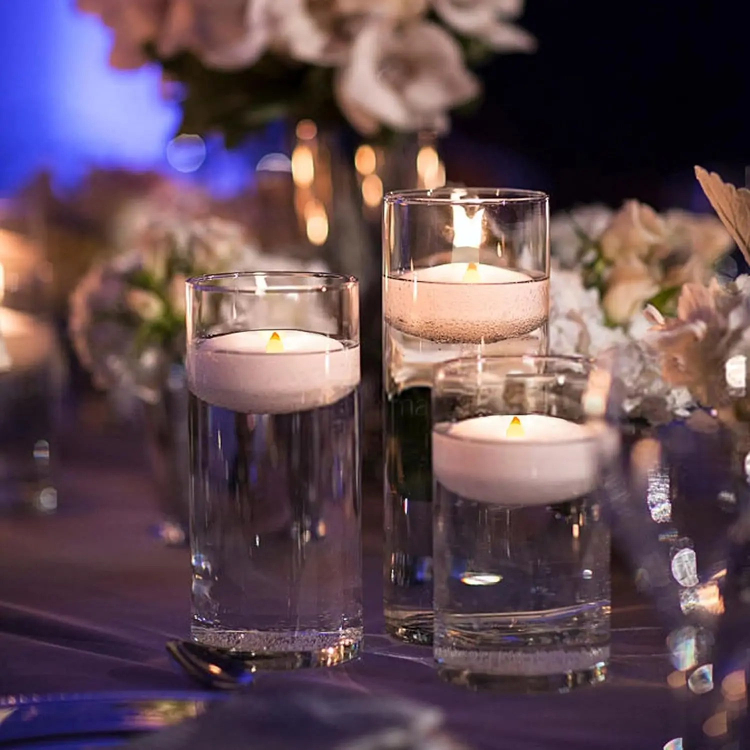 24 Pack LED Floating Candles, Water-Activated Flameless Candles, Waterproof Battery Operated Candles for Pool, Bath, Wedding, Party & Festival Decor