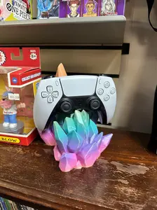 Crystal PS5 Controller Holder Stand, Unique Desk Decor | Gamer Organization for PS5, Xbox, etc.