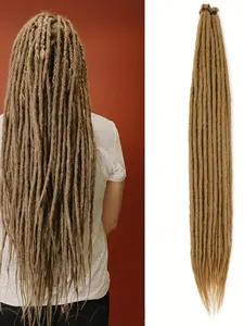 24 Inch Handmade Crochet Fiber Hair Extensions, Soft Dreadlock Style, African Hip Hop Look, Daily Wear Halloween Costume Accessory