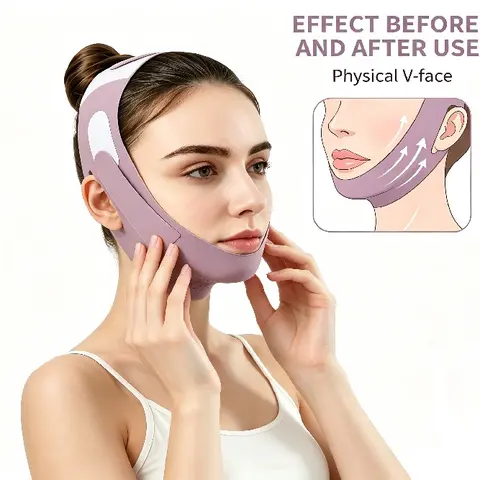 sohochic Neck & Jaw Exerciser Chin Strap for Women - Night Face Sculpting Mask to Tighten Jawline, Reduce Double Chin, Contouring Facial Care Device for At-Home Self Care, Nylon Comfort for Sleeping