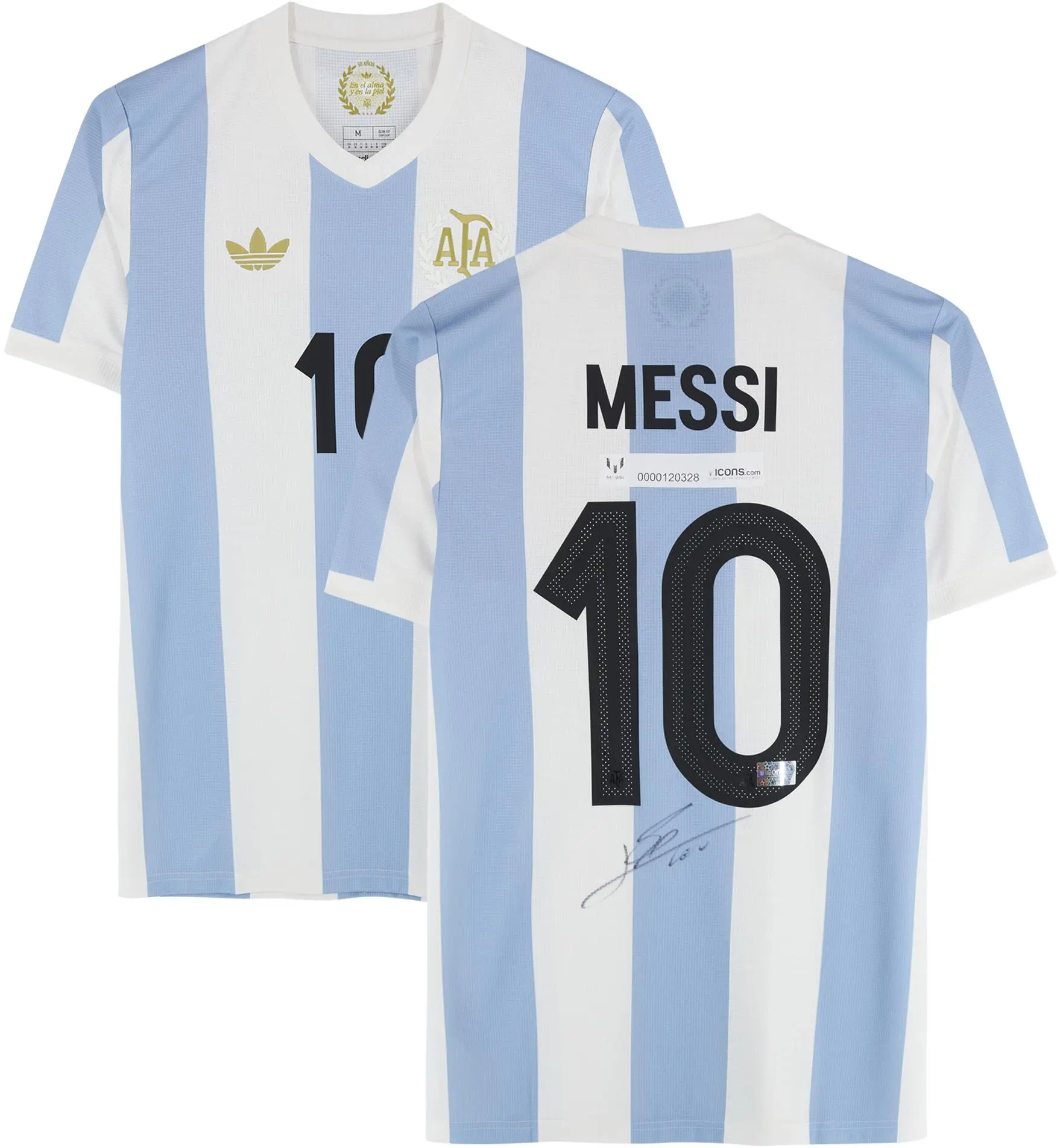 Lionel Messi Argentina National Team Autographed adidas 50th Anniversary Light Blue Jersey - Fanatics Authentic Certified