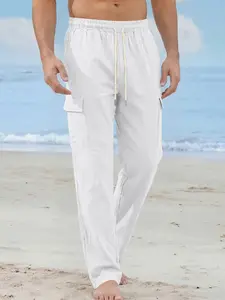 Men's Loose Linen Pants, Simple Luxurious Outdoor Workwear, Sporty Casual Long Pants, New American Style, Comfortable and Stylish