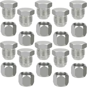 JIC 04 Hydraulic Cap and Plug Hose Tube and Pipe Fitting Kit, 37 Degree Pipe Fitting Kit Cap and Plug Kit(10 Sets)