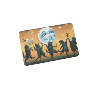 Debit & Credit Card Vinyl Decal Sticker with Custom Chip Placement - Seamless Fit - Moon Cat Design