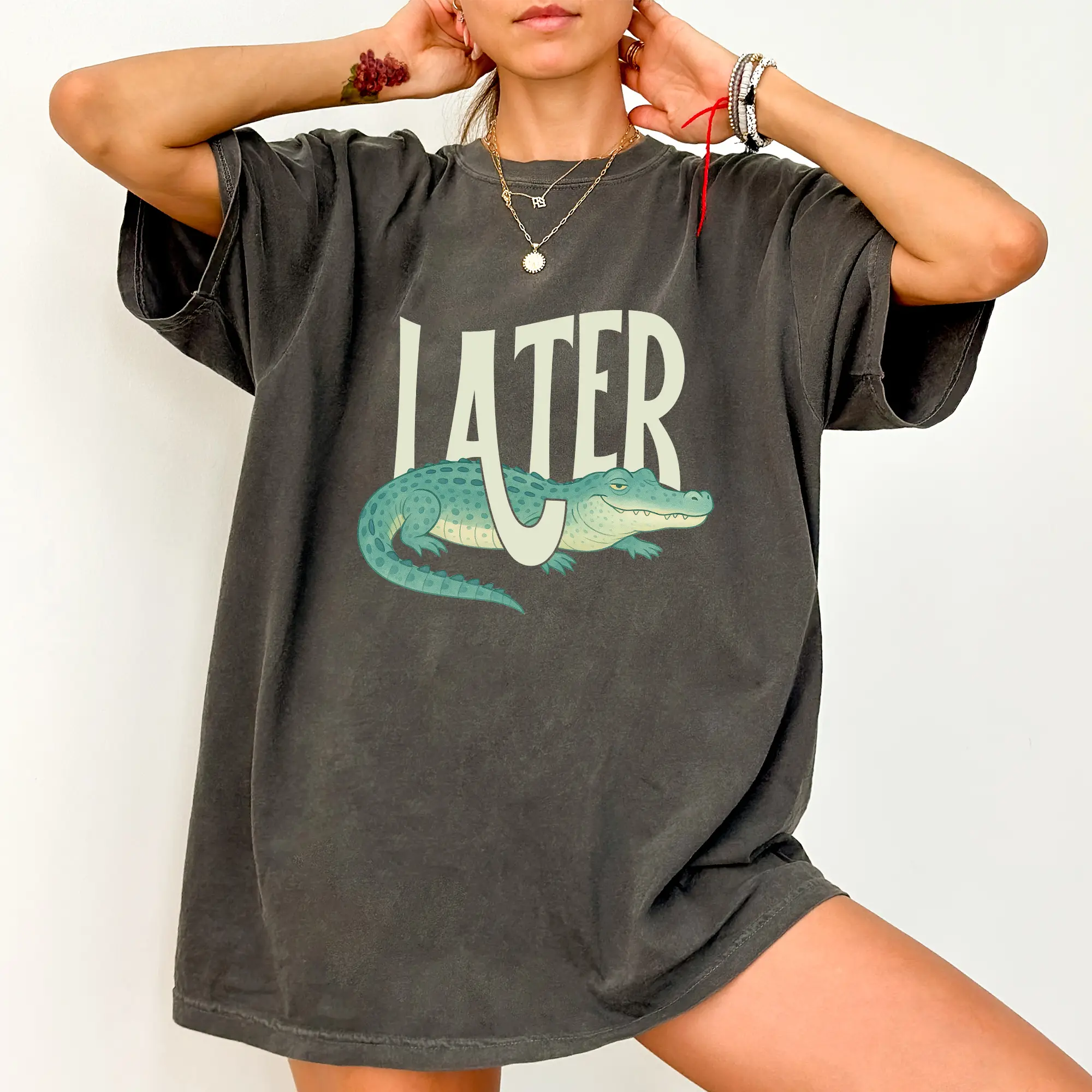 ChicCotton Later Alligator Comfort Colors Shirt, Florida Vibes T-shirt, Funny Alligator Graphic Tee, Meme Clothing, Summer Outfits, Funny Gift For Her