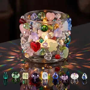 4-ounce boxed multi-color cut glass beads DIY Sunshine Catcher special gardening decoration crystal prism beads suitable for home DIY window decoration handmade materials