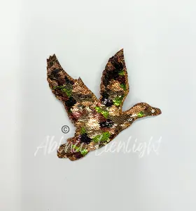 Camo Mallard Duck Hunting Sequin Patch - Small