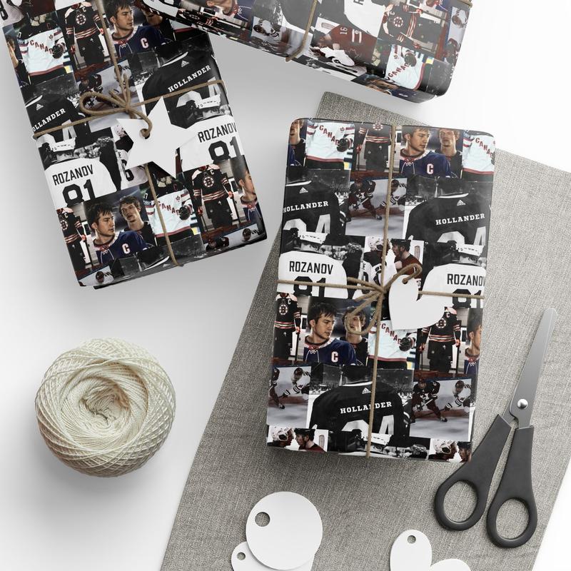 Collage Heated Rivalry Wrapping Paper, Shane Hollander and Ilya Rozanov ...