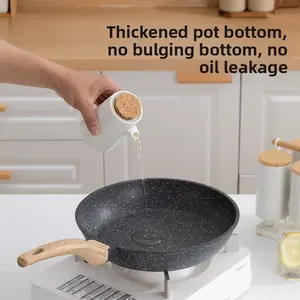 Nonstick Frying Pan - Maifan Stone Aluminum Die-Cast Heavy Duty Pan, Induction-Compatible Flat-Bottom Round Nonstick Cookware with Even Heat Distribution, Low Oil Splatter, Stainless Steel Steak Skillet for Electric Stoves, Home Chef Essential
