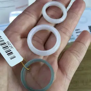 Certified white natural jade ring