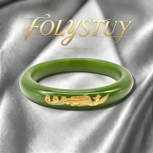 [FOLYSTUY (JXY72Q62)]Natural Green Jade Bangle Women Fashion Jewelry