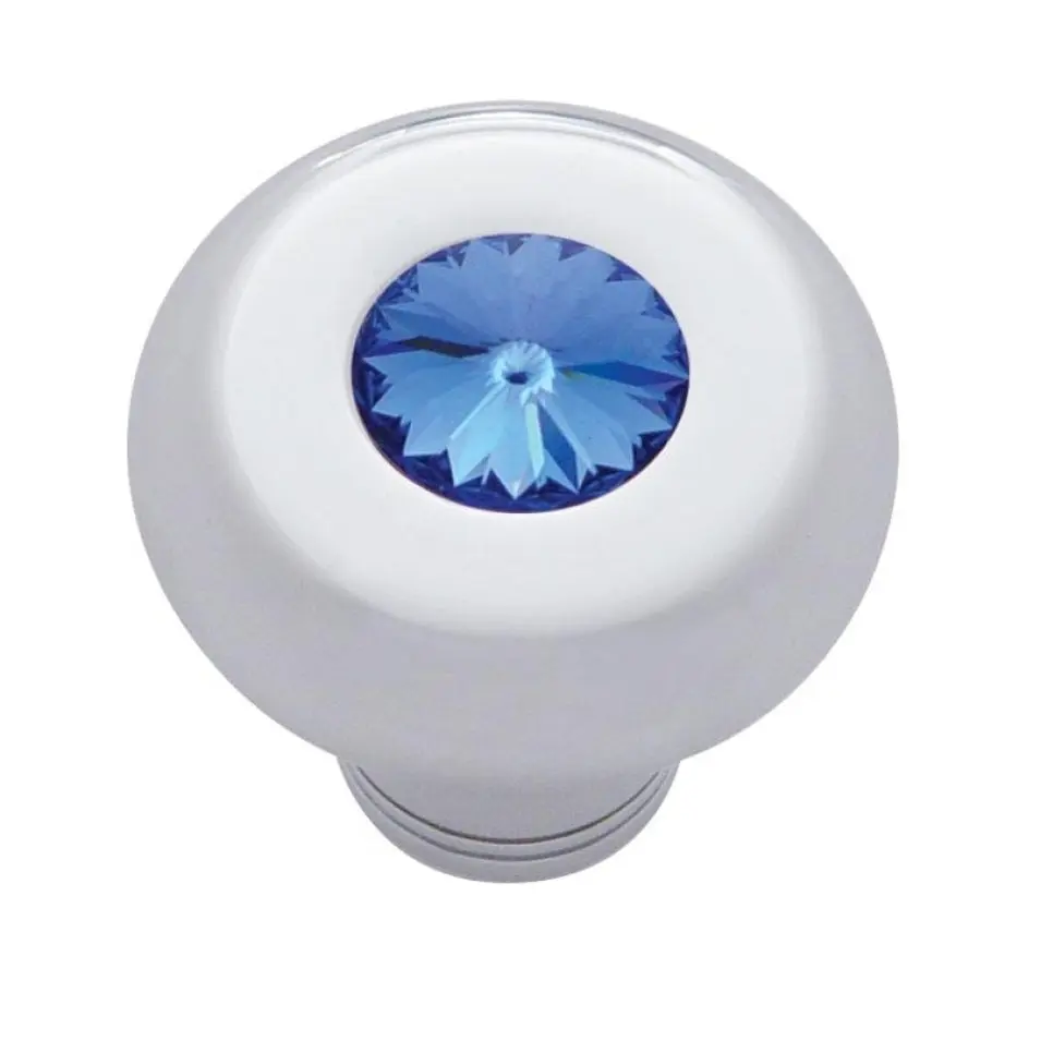 Small Deluxe Chrome Aluminum Dash Knob with Crystal Diamond Truck Semi