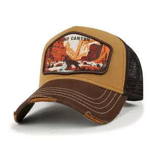 ililily Premium Grand Canyon Embroidery Baseball Cap Structured Trucker Hat