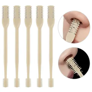 Manual Nose Hair Trimmer & Spiral Ear Cleaner Tool Set (5 PCS), Portable 360° Rotating Nose Hair Remover, Safe Double-Head Nasal Cleaning Brush for Men & Women Body Care Lightweight