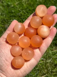 Peach Selenite Tumbled Stone - Polished Peach Selenite Crystal