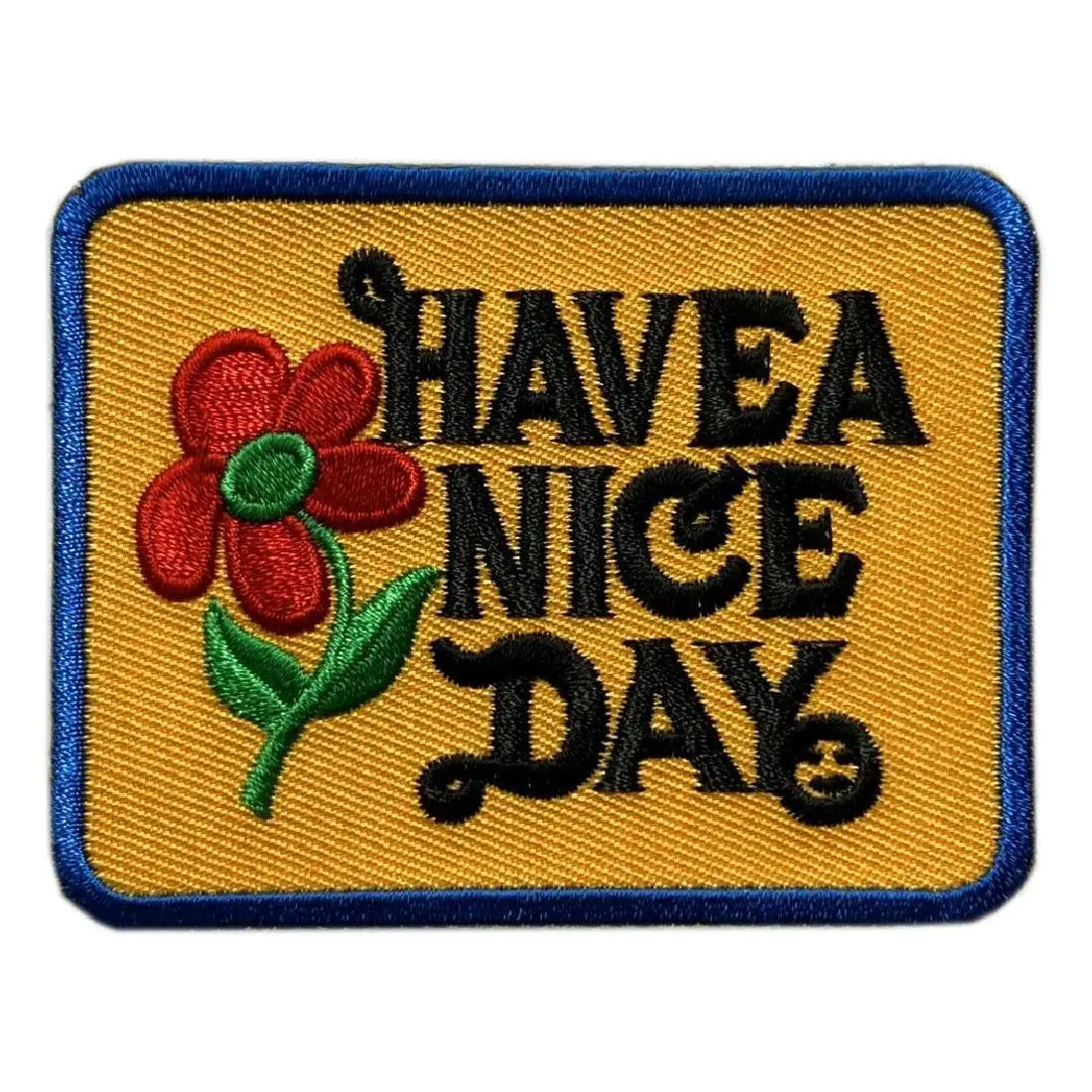 Have A Nice Day 70s Style Hippie Flower Patch [3.0 X 2.25 inch - Iron on Sew on -HA1]