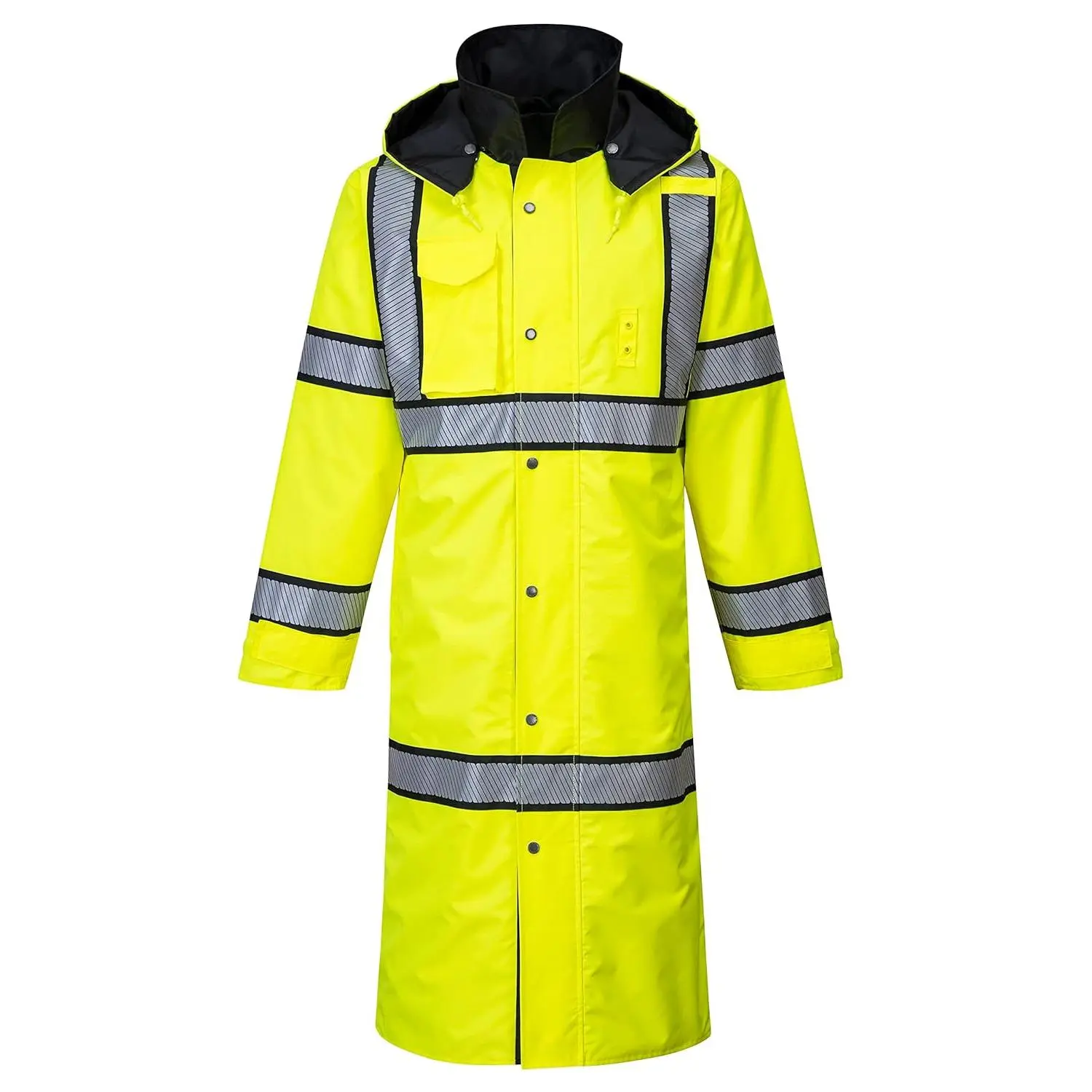 Hi-Vis Reversible Raincoat - UH447, Yellow/Black, XL