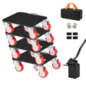 VEVOR Furniture Dolly, Maximum Load 3474 lbs, Heavy Duty Furniture Movers with 5 360° Rotation Wheels, Carbon Steel Panel, Furniture Lift Slider Tool Set for Appliances, Sofa, Fridge, Washing Machine